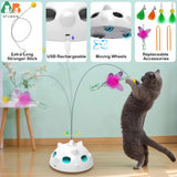 Interactive LED Light Automatic Toy with Feather Flying Butterfly Balls for Indoor Cats and Kittens.