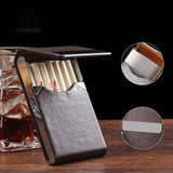 CRUSHER Portable Fashion Cigarette Case Magnetic Buckle Flip Cover PU Cigar for Lighter Card Storage Box Smoking Accessories