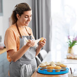 Cupcake Carrier Lid And Handle + Stand Plate Dome 10Inch Round Cake Container Holder With Cover Blue