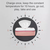 USB Infant Wet Wipes Dispenser - 5000mAh, 45-55℃ Temperature Control, Wipe Heating Box