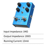 IRIN Overdrive Effect Pedal 2 Toggle Mode Switch Tone/Gain/Volume/Boost Controls for Electric Guitar - MAXIMUM