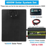 12V to 110V/220V Energy System 6000W 8000W Pure Sine Inverter 300W Solar Panel 150A Charge Controller Power Generation Kit