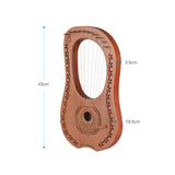 Walter.t 10 Strings Wooden Maple Mahogany Lyre Harp Instrument Wooden Lyre Harp Metal Strings Musical Instrument Wh-11 with Bag