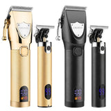 LM-2033 Resuxi Cordless Professional Trimmer All Metal Body Low Noise Electric Hair Clipper 2 in 1 Set with Travel Bag for Men