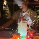 CRUSHER Portable LED Smoking Grass Pipe Hookah Cup Built in Filtered Water Pipes Cigarette Holder Set Gadgets for Men