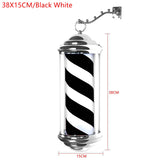 Rainproof Barber Pole LED Light Rotating Hair Salon Sign Wall Mount Energy Saving Wall Lamp Retro Style For Outdoor Indoor