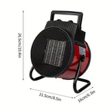 1pc, 2500W Fast Heating Air Heater, Two-level Heat Adjustment, Ceramic Heater Fan, Suitable For Spaces From 200 Square Feet To 500 Square Feet, Allowing Heat To Quickly Fill The Entire Room, Suitable For Living Rooms Bedrooms Study Rooms And Offices