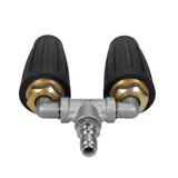 360 High Pressure Washer Dual Nozzle Rotating Spray Adaptor 4000 PSI With 1/4" Quick Connect Twin Turbo