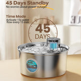 3.2L Recharge 5V USB Automatic Sensor Stainless Steel Cat Dog Water Fountain Multiple Pet Drinking Bowls