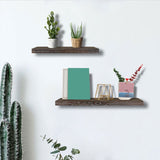 3 Pcs/Set Wood Floating Shees Hanging With Invisible Brackets Wall Shelf For Storage And Display