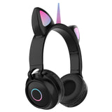 Cute Kids Headphones Unicorns Wireless Earphones LED Light Cat Ear Girls Boys Bluetooth Headset HIFI Stereo Bass With Microhpone