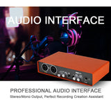 EM-02 Audio Interface Sound Card Electric Guitar Live Recording Professional Sound Card For Studio,Singing Sound Mixer