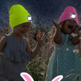 Bluetooth Earphone Music Hat Winter Wireless Headphone Cap Rechargeable Warm Knitting Beanie With LED Light