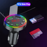 2021 Ambient Light Bluetooth 5.0 Car MP3 Player Wireless Handsfree FM Transmitter Dual USB Car Charger TF U Disk Play