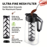 1pc 2L/64oz BPA-Free Ice Coffee Pot with Leak-Proof Lid - Perfect for Large Parties and Outdoor Events