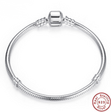 925 sterling silver classic accessories diy chain round snake bone bracelet