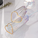 2 Pcs Creative Heart Shaped Glass Red White Wine Glasses Elegant Goblet Champagne Drinking Cup Household Valentine Gift