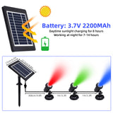 LED Spotlights Waterproof Solar Powered Garden Pond Light Warm White Lawn Backyard Lighting Security Landscape Lamp