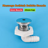 Φ8mm 25mm Cover Curved Bubble Chromed Cap PVC Base Hot Tub Air Massage Bathtub Jet Nozzle