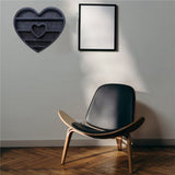 Moon Elf Wooden Heart Shaped Crystal Essential Oil Wall Shelf Living Room Home Display Rack A