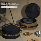 Multipurpose Picnic Utensils Kit Bag Waterproof Fall Resistance Pot Cookware Holder Camping Tool Tableware Handbag