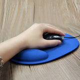 Mouse Pad with Memory Foam Stepped-Wedge Design Ergonomic Wrist Support Non-slip Mousepad for Home Office Supplies