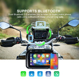 5 Inch Portable Motorcycle GPS Navigator Waterproof 1000nit Screen Display Support Wireless Carpaly Android Auto Dual Bluetooth