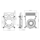 New Ultra-Thin Copper Tube All-In-One CPU Radiator 1200 115X Industrial Computer HTPC Turbine Side-Blowing PWM 6CM Fan