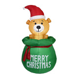 Christmas 1.5M Iatable LED Light Decorations Halloween Air Blown Bear With Gift Bag Outdoor Home Decor Supplies