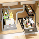 Kitchen Cupboard Storage Organizers Accessories Seasoning Bottle Pull Out Rack Metal Drawer Slid Basket Kitchen Spice Shelves