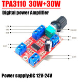 30W+30W TPA3110 Digital Board Stereo Class D Power Amplifier DIY DC 12V 24V CAR Speaker