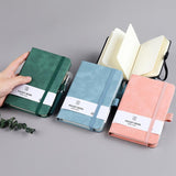 Stylish Portable Diary Notebook with Elastic Strap Bookmark Ribbon Design for Home