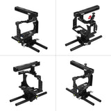 Andoer Cage Video Film Movie Making Stabilizer Aluminum Alloy with Mount Cable Clamp Mounting Adapter for Sony Camera