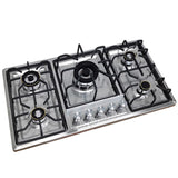 Five-hole Cooktop Stainless Steel Built-in 5 Burners Stovetop LPG/NG Convertible Stove Top Dual Fuel Gas Hob