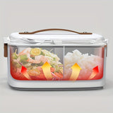 1pc 1.8L Electric Lunch Box 2 In 1, Stainless Steel Electric Lunch Box Food Heater Car And Home Use Portable Lunch Heater,