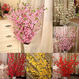 10Pcs Flowers Blossom Bouquets Faux Peach Fake Plants For Decor