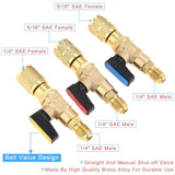 R134A Shut-Off Ball Adapter 270Pcs Car Air Conditioning O Rings Set R410A R22 Vae Core Remover Installer Tool kit