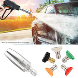 1/4" Car Pressure Accessory Turbo Nozzles 5 Spray Tips 3625 PSI Stainless Steel Power Washer Nozzle