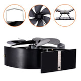 1pc Fireplace Fan, Wood Stove Fan  Adjustable 360° Rotation Black Round Back Bracket Small Trapezoidal Base , Non Electric Fan For Wood, Thermoelectric Fan Thanksgiving Halloween Christmas Gift Fall Winter Essential Fireplace Accessories