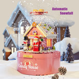 New Music Box Candy House Building Bloc DIY Doll house NewYear Santa Claus Children Gifts Decoration Merry Christmas
