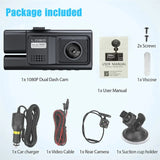 1080P Dash Cam 3Channel Front Rear Inside Camera WiFi Driving Video Recorder Loop Recording 24H Parking Monitor Car DVR