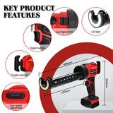 Cordless Caulking 10oz/300ml Electric Silicone 4 Adjustable Speed Adhesive Gun with LED Light for 18V Battery