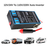 Car Inverter Converter DC 12V 24V to 110V/220V AC Sockets USB Chargers Cigar Lighter Socket Power Adapter Auto Accessories