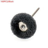 100PCS Scouring Pad Brush Nylon Abrasive Brush Fiber Grinding Sanding Head Buffing Polishing Wheel For Grinding Tools 3MM Shank