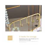 Holder Metal Earring Stands and Displays with Wooden Base, Jewelry Storage Hanging Shelf for Girl Woman