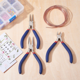 1Set 3Pcs Sets Carbon Steel Side Cutting Round/Bent/Long Chain Nose Pliers DIY Making Jewelry Tool