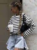 Women's Fashion Simple Knitting T-shirt Round Neck Top
