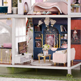1/24 Scale Miniature Dollhouse Kit, DIY Cottage Monet Garden French Style Villa For Valentine's Day Birthday