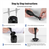 Lens Sucker Spanner Kit, IC Pick-Up Vacuum Pen with 7 Interchangeable Suction Cups and Curved Tips