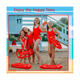 Beach Lifeguard Children Practice Swimming Surfboard Red Iatable Floating Board Blowing Toy